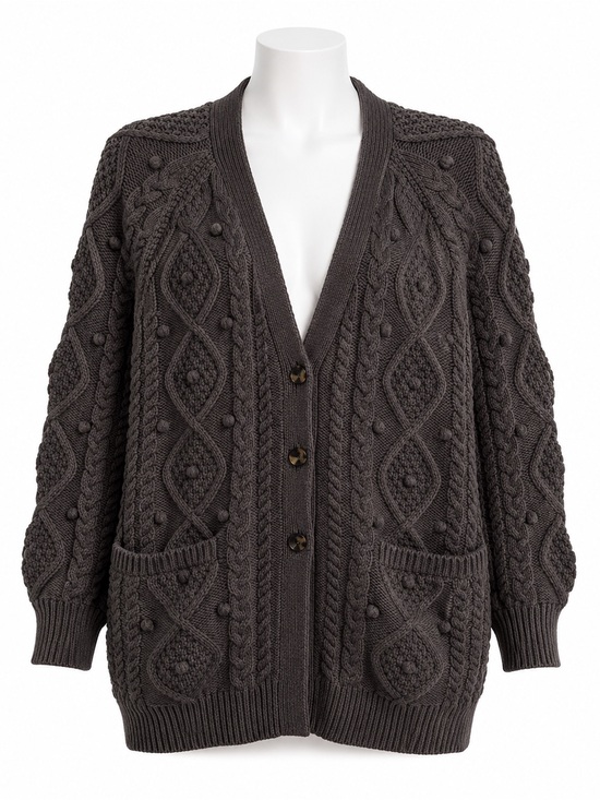 Wilfred Sweaters - Size M Women’s Wilfred Montpellier Cardigan Merino Wool Cable Knit Taupe